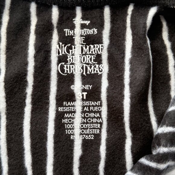 Disney The Nightmare Before Christmas Jack Skellington Fleece Pajama Costume 3T - Picture 5 of 6